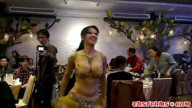 Sexy asian Belly Dancer shake her slut boobs