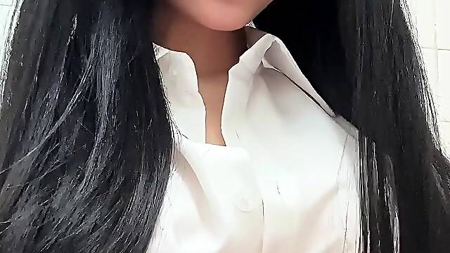 Cute asian teen solo
