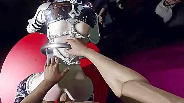 3D POV sex with hot Asian slave fucking her pussy