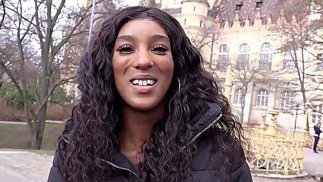 Slim Ebony Teenager 18+ Asia Rae Pickup And Nail For Cash - Ebony