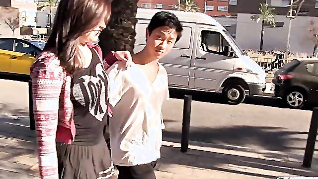 Asian Pornstar Fucks Spanish And Chinese Guys While Redhead Is Watching