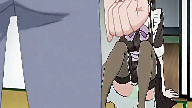 Japanese anime maid caught
