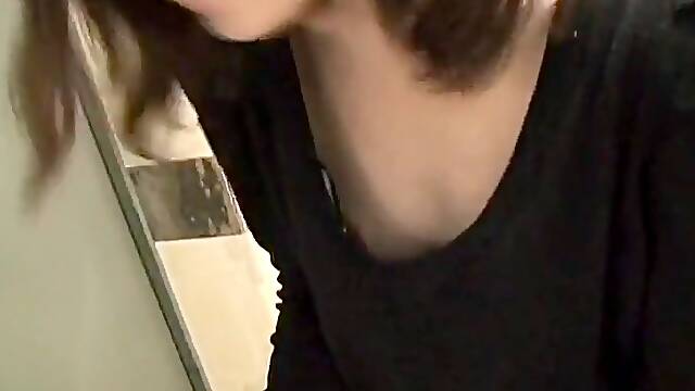 Lucky voyeur found a great angle to film Japanese titties