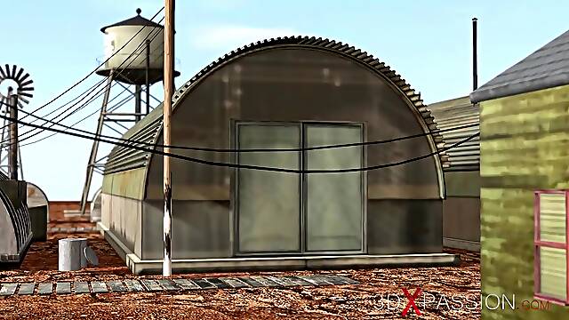 Hard fuck for horny Japanese college girl slave in the military base camp