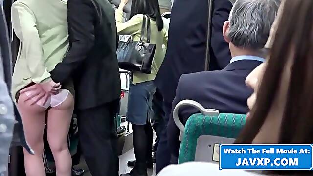 Japanese honey with big boobs likes to get in the bus, on her way home