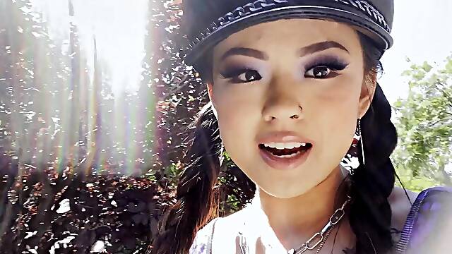 FFM threesome on the bed with hot Lulu Chu and Elle Lee - HD