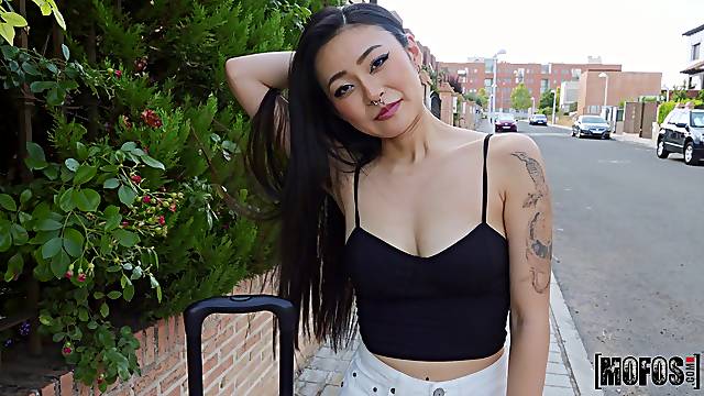 Rae Lil Black spreads her legs for a strong dick on the street