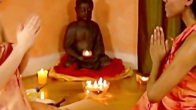 Touching Her Friend With Sensual Massage