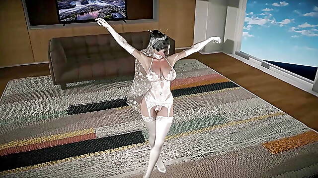 3D sexy bride with sexy wedding got fucked so hard by big cock