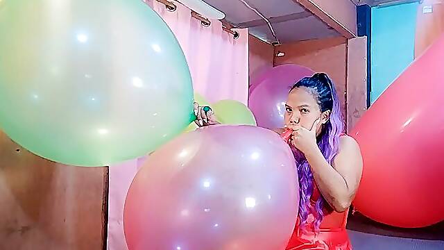 Santa’s Sexy Helper Juju Blows Up Two Of Your Huge Balloons Non Pop