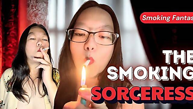 Smoking Fantasy POV: Asian Sorceress Smokes Victory Cigarettes [4 Cigs]