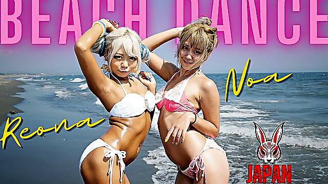 Beach Babes Bikini Erotic W-dance: Noa & Reona Maruyama