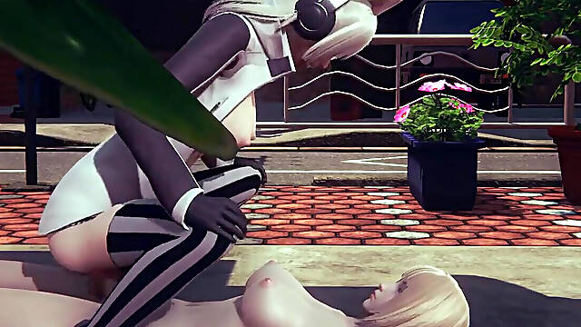 Futanari Hentai 3D Uncensored - Omura Handjob and Fucked in the Street - Japanese Asian Manga Anime Film Game Porn