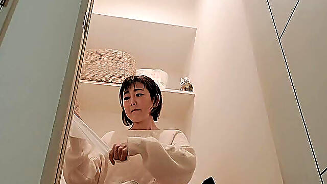 Mature Woman's Daily Life Toilet