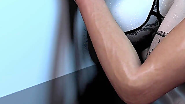 3D BBW Mature MILF Cheating with Young Big Dick in Bathroom