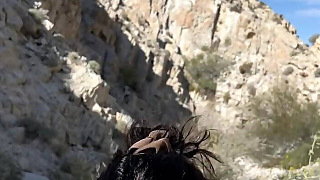 Outdoor Blowjob While Hiking in the Desert - Amateur Wmaf - Cum in Mouth Public BJ Swallow